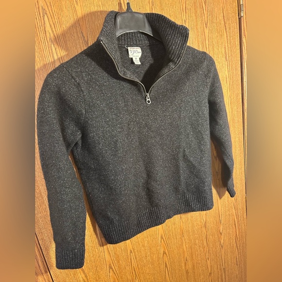 J. Crew Marled Rugged Merino Wool Blend Half Zip Sweater - Picture 4 of 8